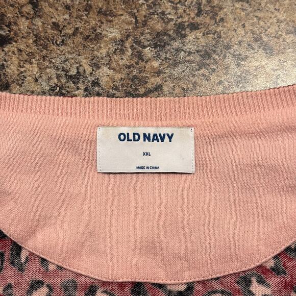 Old Navy Cardigan Sweater Dark Academia Romantic Goth Classic Animal Red XXL - Picture 3 of 6